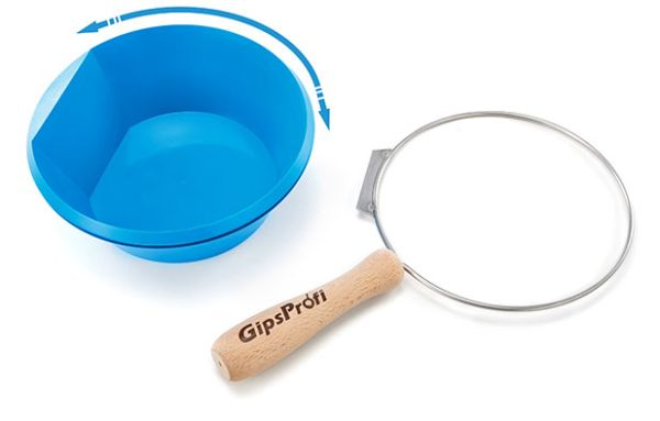Der Edelstahl-Federstahl-Ring ermöglicht das drehen des GipsProfis. Edelstahl-Federstahl Ring für die drehbare GipsProfi Form.